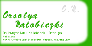 orsolya malobiczki business card